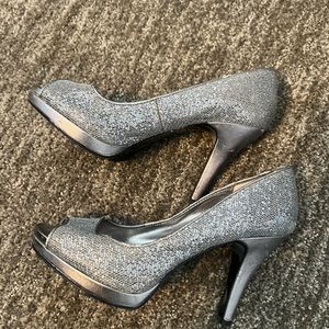 Glittery high heels.